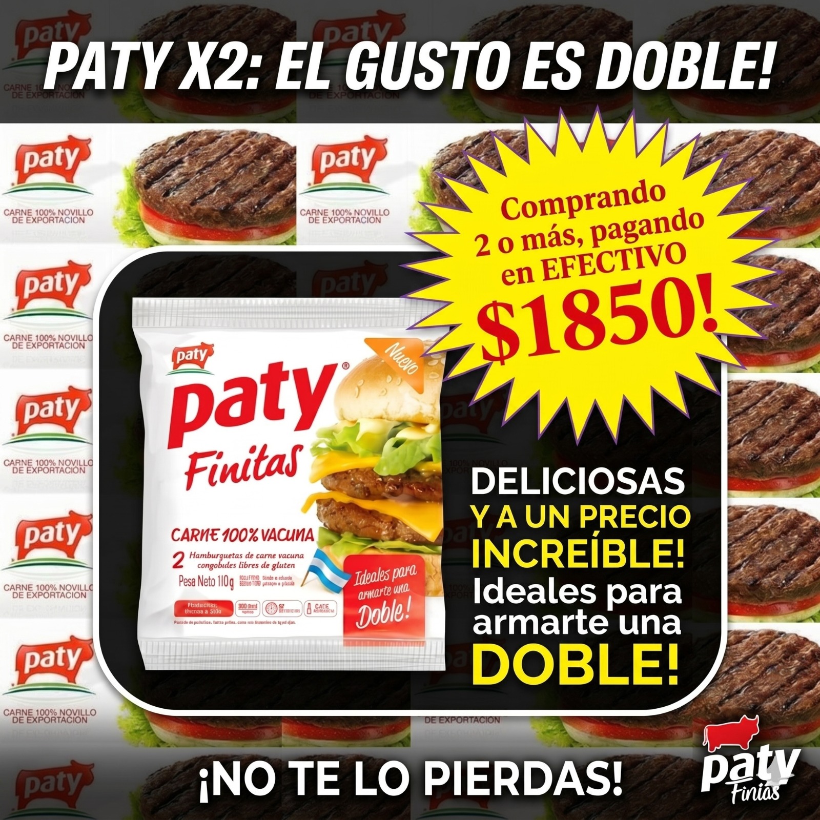 HAMBURGUESAS PATY FINITA X2 UNIDADES OFERTA